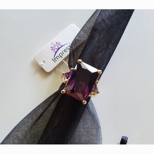 Purple Crystal Stretch Ring